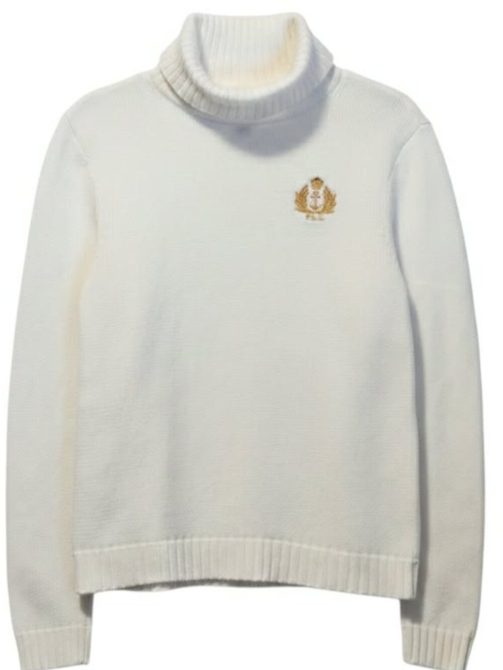 Lauren Jeans Co. Ralph Lauren Size S White Knitted Turtleneck Sweater